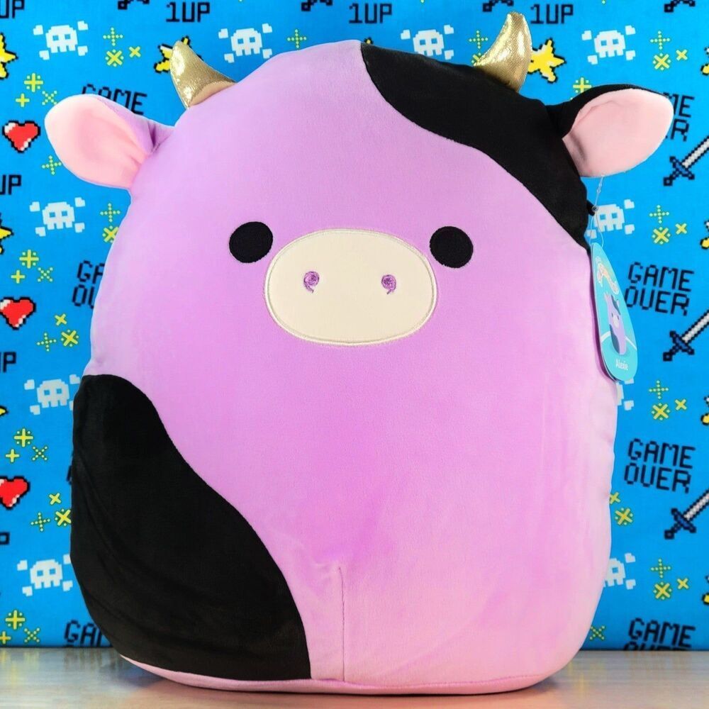 Squishmallow Alexie the Purple Cow 14" 2023 UltraSoft Farm Pal Toy Plush NWT